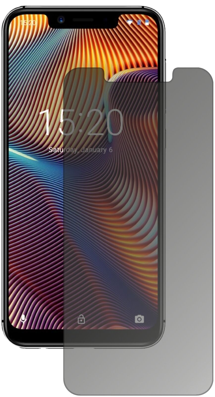 Blickschutzfolie von dipos passend für Umidigi A3 Pro (2018), präziser Zuschnitt und blasenfrei montiert