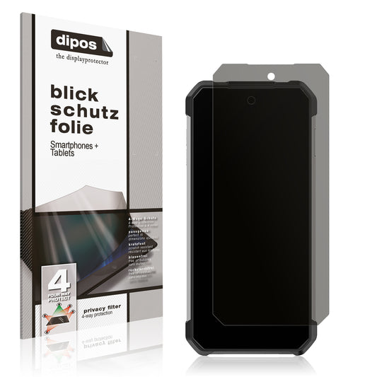 Blickschutzfolie von dipos passend für Unihertz 8849 Tank 2 Pro, präziser Zuschnitt und blasenfrei montiert