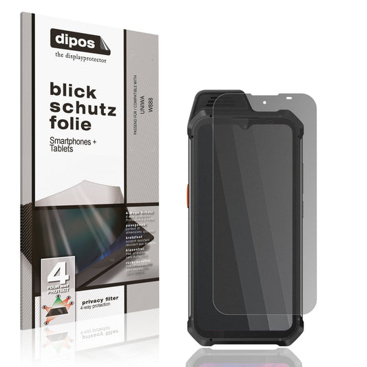Blickschutzfolie von dipos passend für UNIWA W888, präziser Zuschnitt und blasenfrei montiert