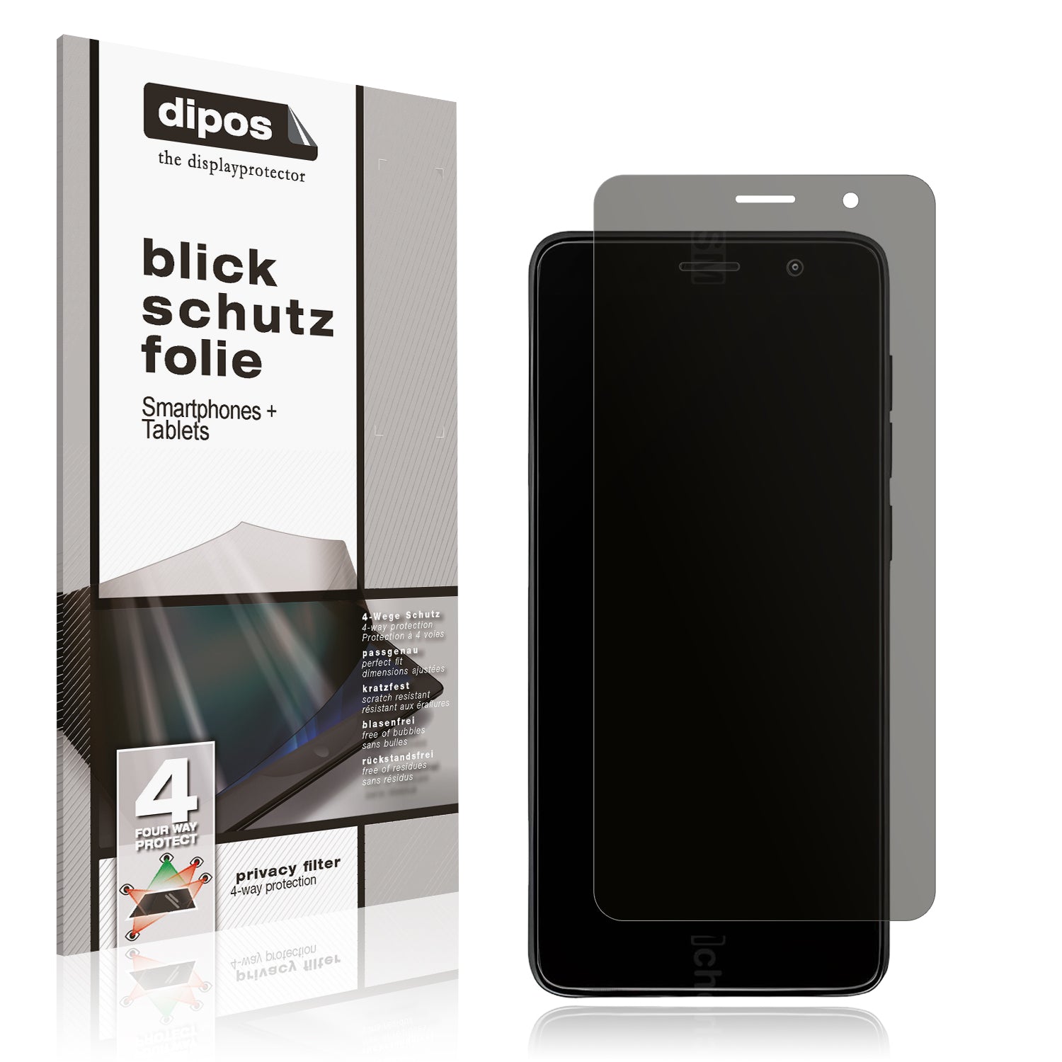 Blickschutzfolie von dipos passend für Unonu N50T, präziser Zuschnitt und blasenfrei montiert