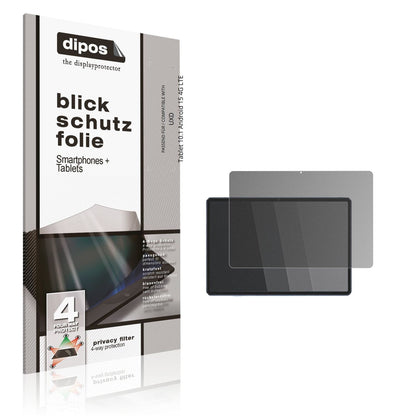 Blickschutzfolie von dipos passend für UXD Tablet 10.1 Android 15 4G LTE, präziser Zuschnitt und blasenfrei montiert