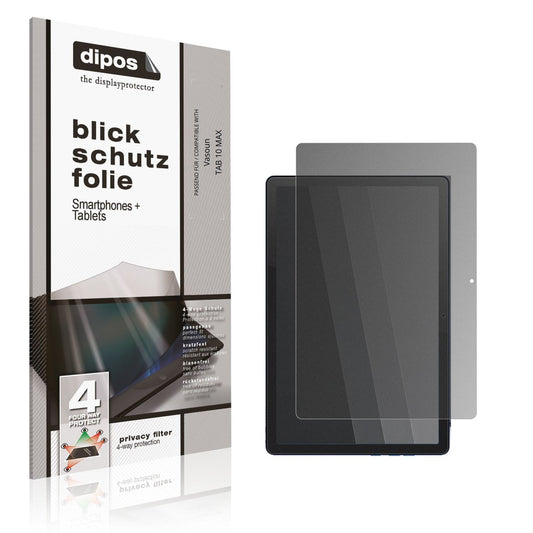 Blickschutzfolie von dipos passend für Vasoun TAB 10 MAX, präziser Zuschnitt und blasenfrei montiert