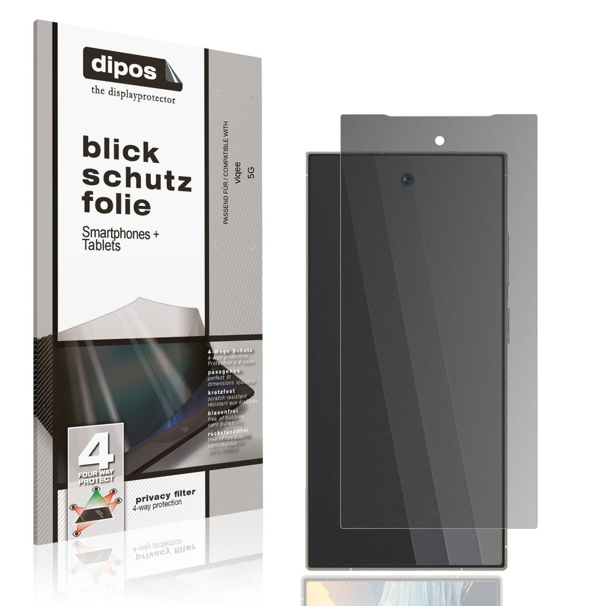 Displayschutz mit Blickschutzfilter-Effekt zur Unterstützung beim Schutz sensibler Daten