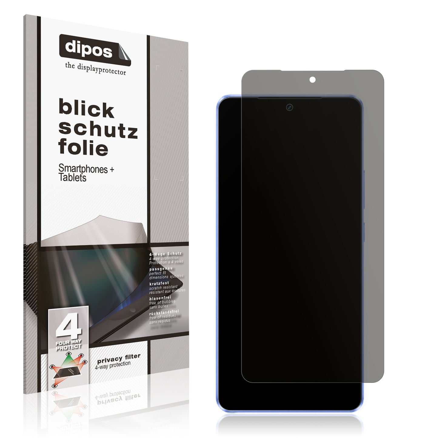 Blickschutzfolie von dipos passend für Vivo iQOO Neo 10R, präziser Zuschnitt und blasenfrei montiert