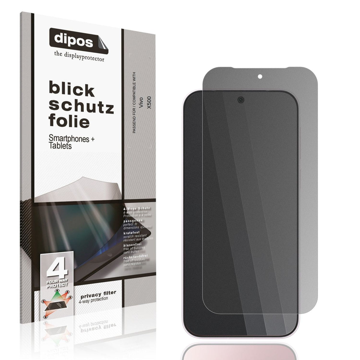 Displayschutz mit Blickschutzfilter-Effekt zur Unterstützung beim Schutz sensibler Daten