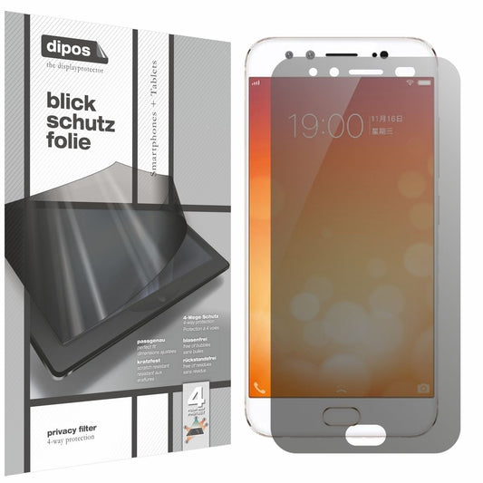 Blickschutzfolie von dipos passend für Vivo X9 Plus, präziser Zuschnitt und blasenfrei montiert