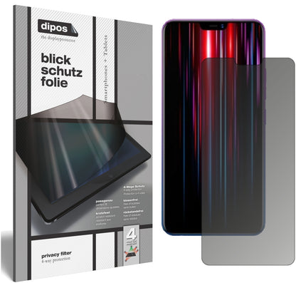 Blickschutzfolie von dipos passend für Vivo Z1 Lite, präziser Zuschnitt und blasenfrei montiert