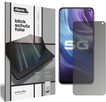 Blickschutzfolie von dipos passend für Vivo Z6, präziser Zuschnitt und blasenfrei montiert