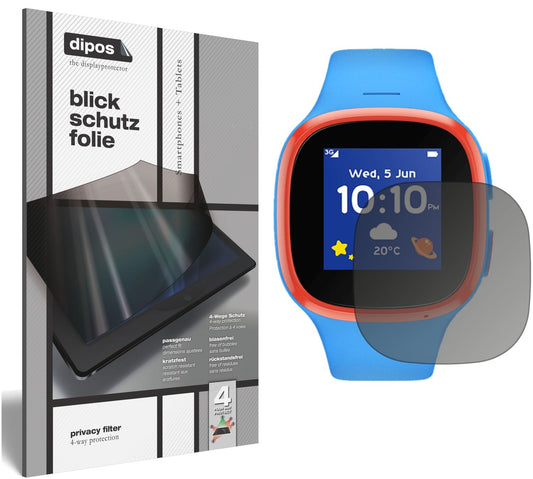 Blickschutzfolie von dipos passend für Vodafone V-Kids Watch, präziser Zuschnitt und blasenfrei montiert
