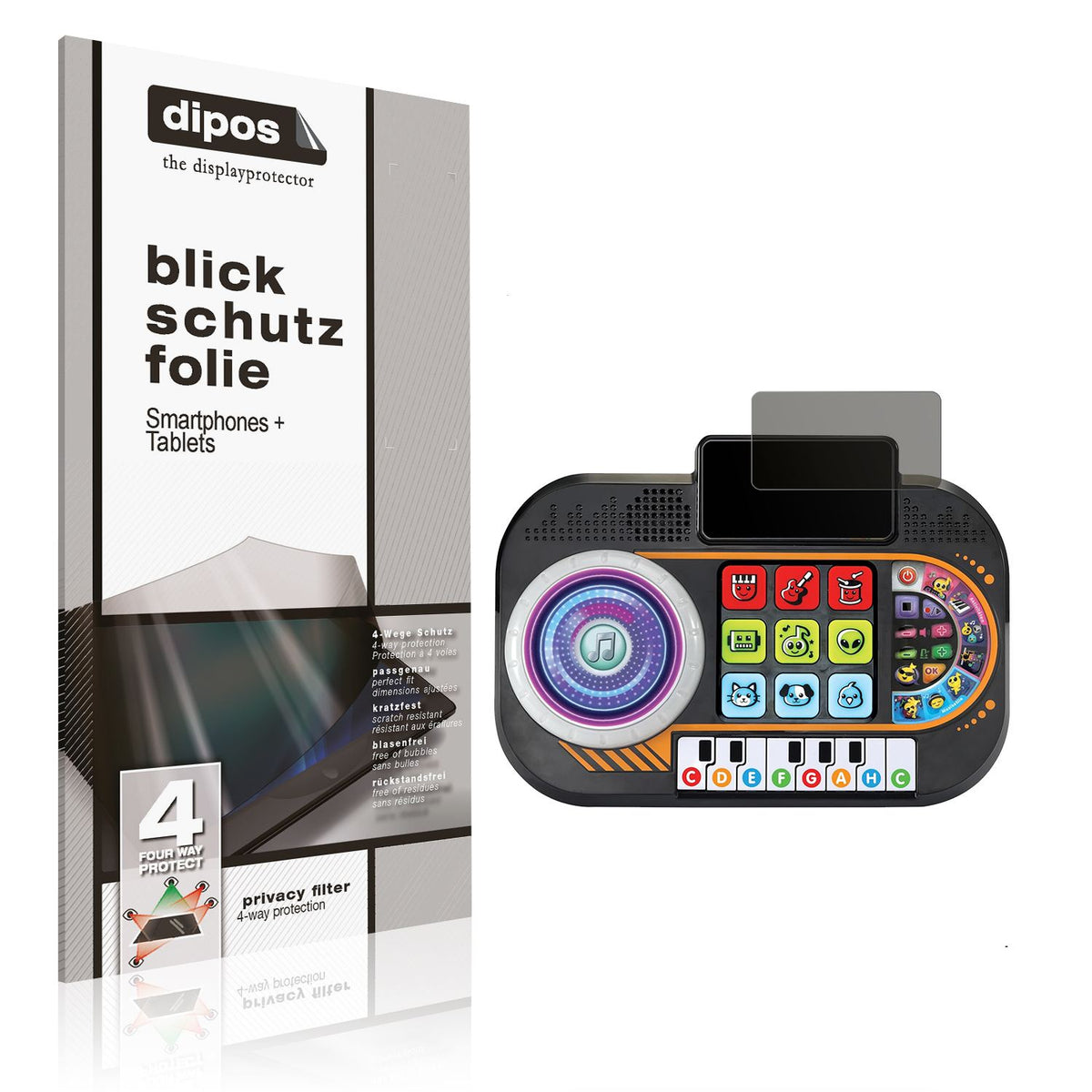 Blickschutzfolie von dipos passend für Vtech Mein Mini-Mischpult, präziser Zuschnitt und blasenfrei montiert
