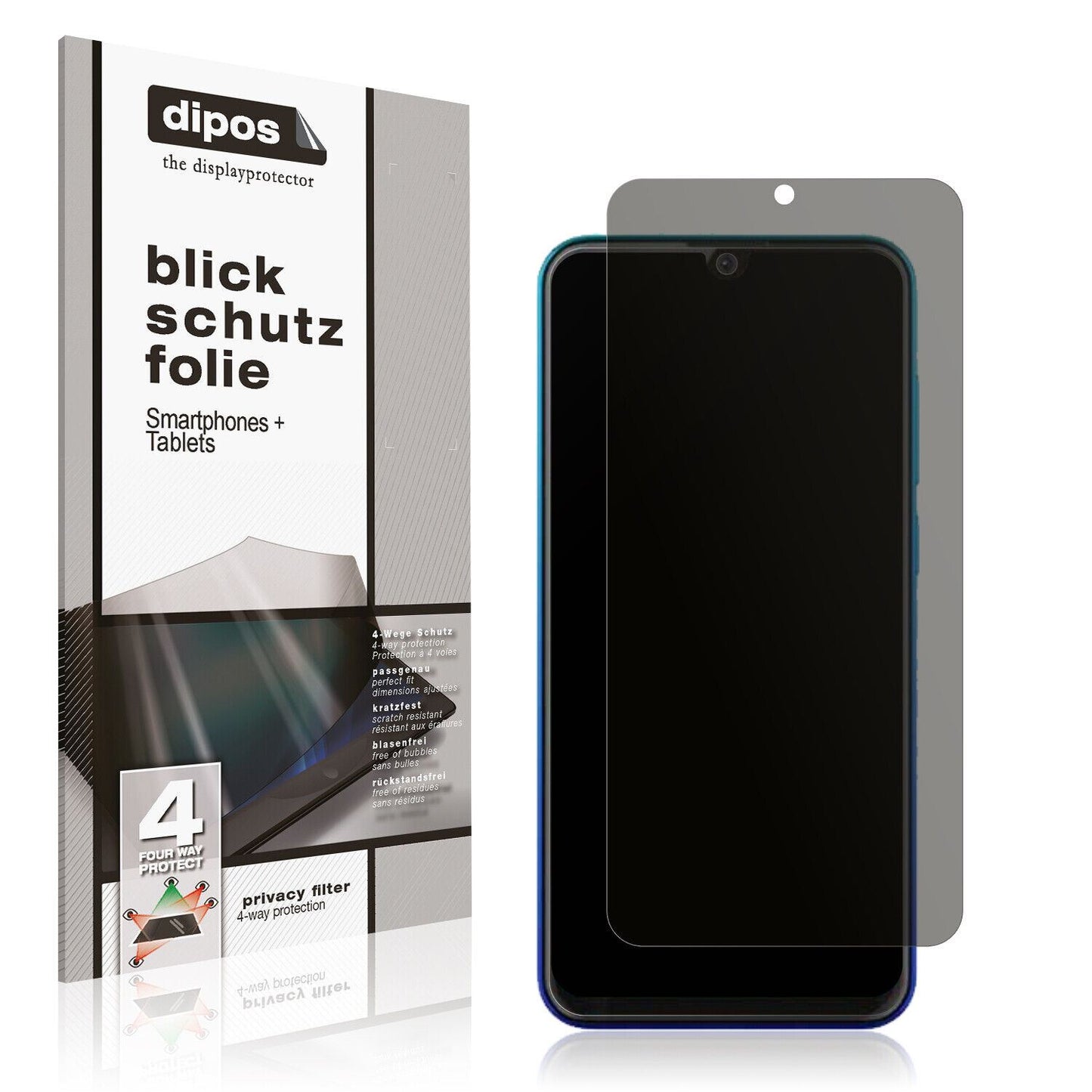 Blickschutzfolie von dipos passend für Walton H8 pro, präziser Zuschnitt und blasenfrei montiert