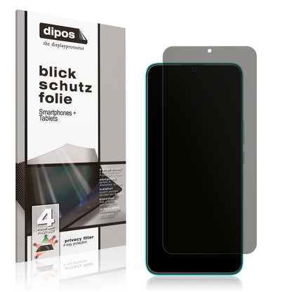 Blickschutzfolie von dipos passend für Wiko T10, präziser Zuschnitt und blasenfrei montiert