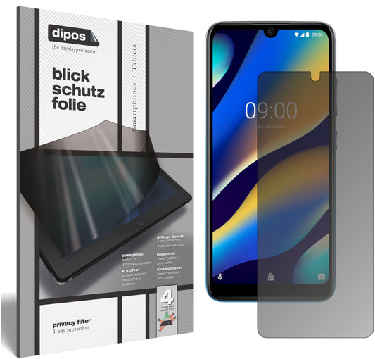 Blickschutzfolie von dipos passend für Wiko View 3 Lite, präziser Zuschnitt und blasenfrei montiert