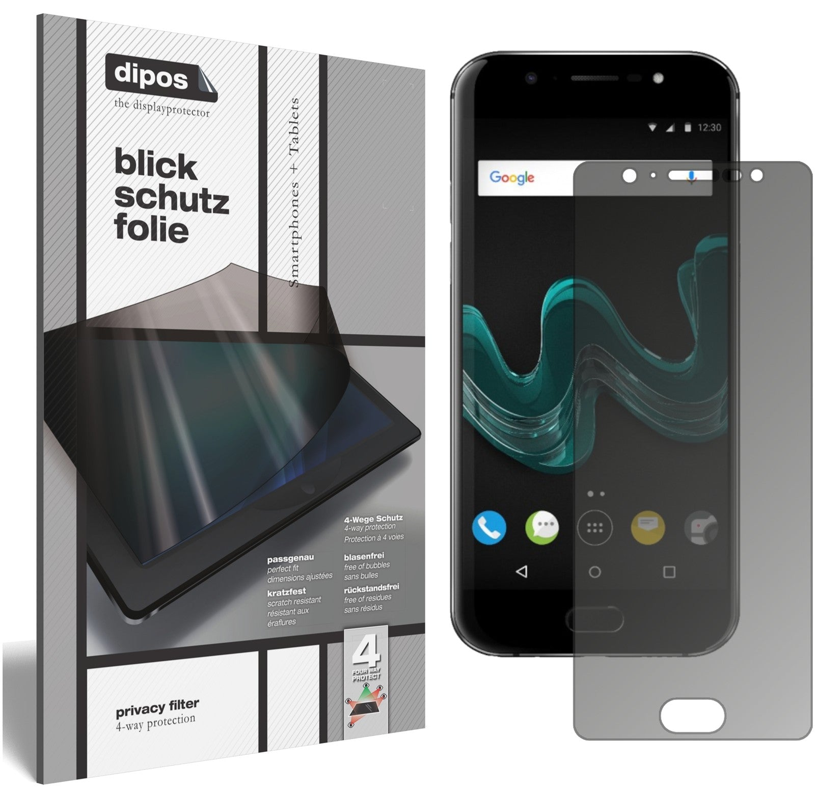Blickschutzfolie von dipos passend für Wiko Wim, präziser Zuschnitt und blasenfrei montiert