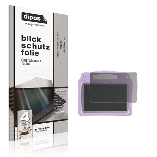 Blickschutzfolie von dipos passend für Wilgoon Kids Tablet 10.1, präziser Zuschnitt und blasenfrei montiert