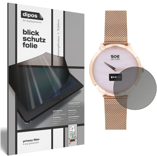 Blickschutzfolie von dipos passend für X-WATCH SOE XW Pure, präziser Zuschnitt und blasenfrei montiert
