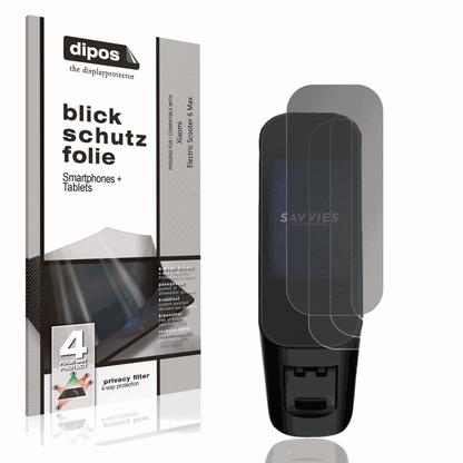 Blickschutzfolie von dipos passend für Xiaomi Electric Scooter 6 Max, präziser Zuschnitt und blasenfrei montiert