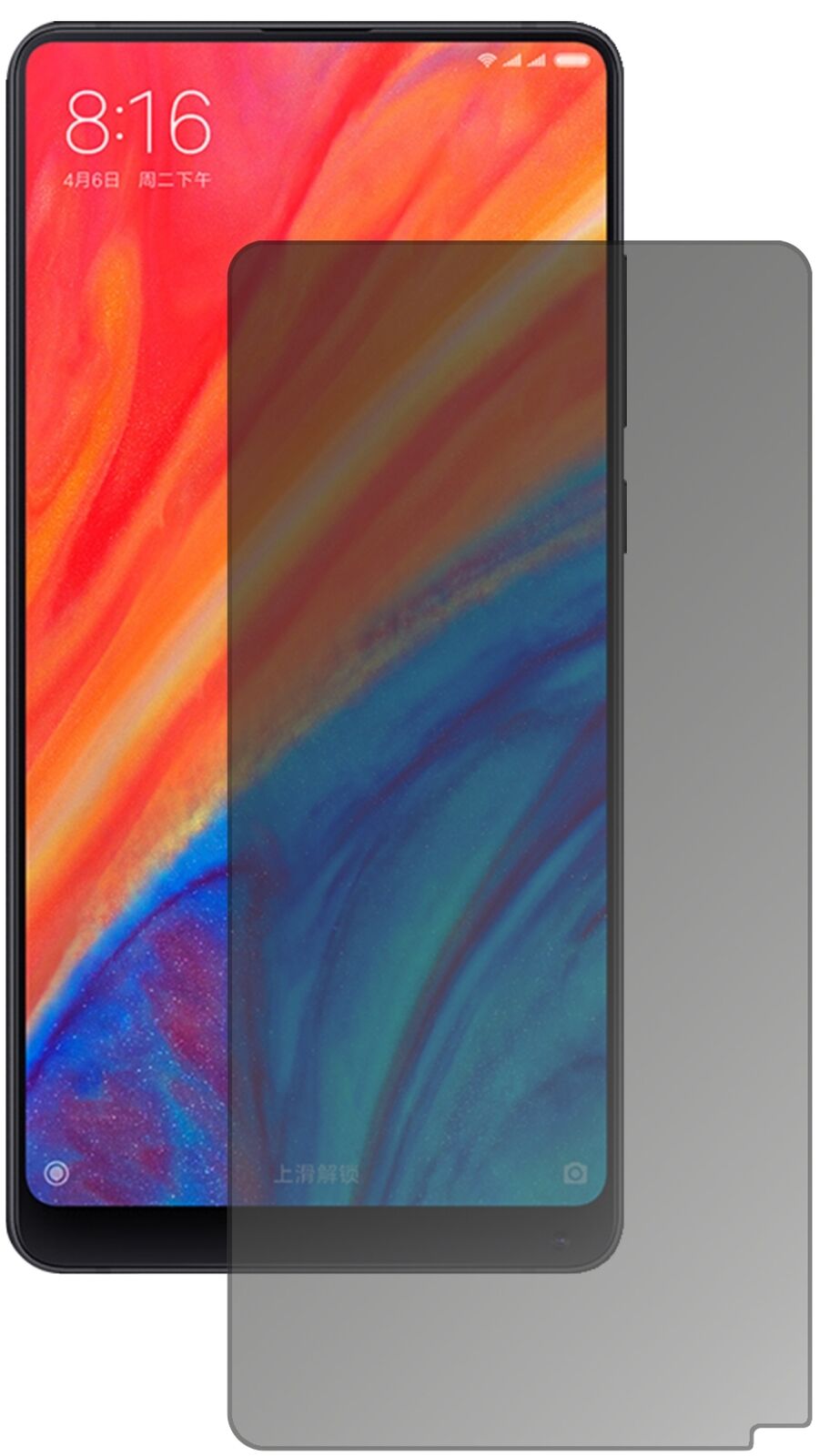 Blickschutzfolie von dipos passend für Xiaomi Mi Mix 2S, präziser Zuschnitt und blasenfrei montiert