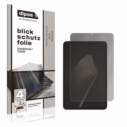 Blickschutzfolie von dipos passend für Xiaomi Pad Mini 8.8, präziser Zuschnitt und blasenfrei montiert