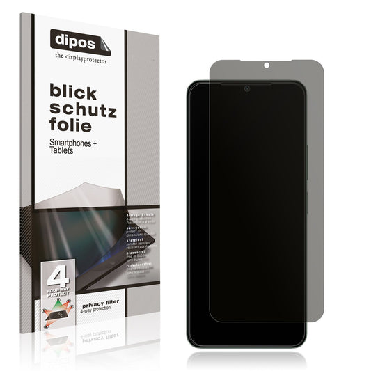 Blickschutzfolie von dipos passend für Xiaomi Redmi A3, präziser Zuschnitt und blasenfrei montiert