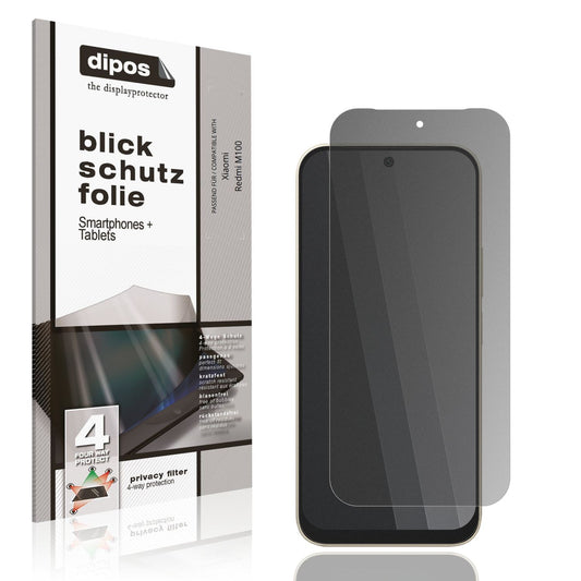 Blickschutzfolie von dipos passend für Xiaomi Redmi M100, präziser Zuschnitt und blasenfrei montiert