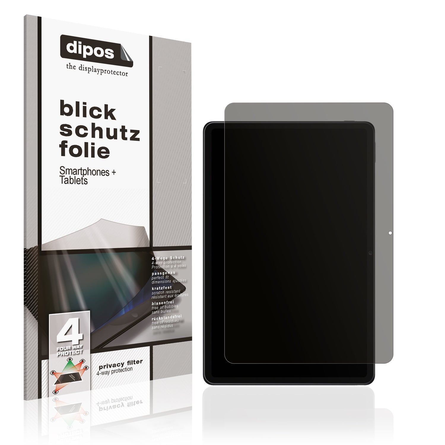 Blickschutzfolie von dipos passend für Xiaomi Redmi Pad 2 Pro, präziser Zuschnitt und blasenfrei montiert