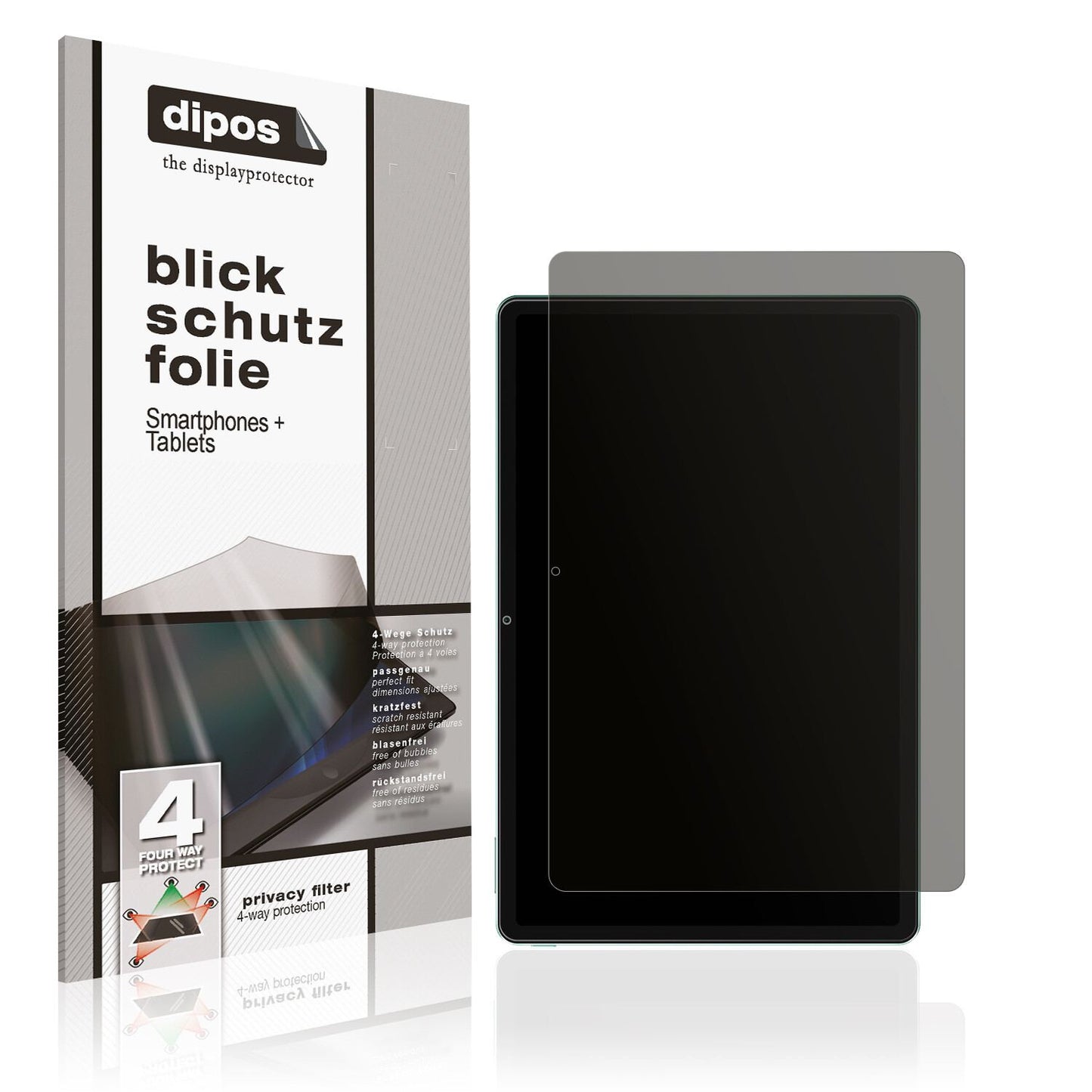Blickschutzfolie von dipos passend für Xiaomi Redmi Pad SE, präziser Zuschnitt und blasenfrei montiert