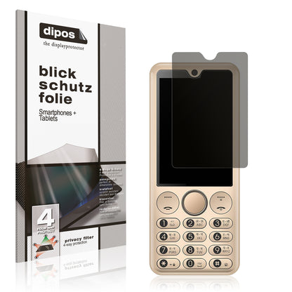 Blickschutzfolie von dipos passend für Ziox Z520, präziser Zuschnitt und blasenfrei montiert