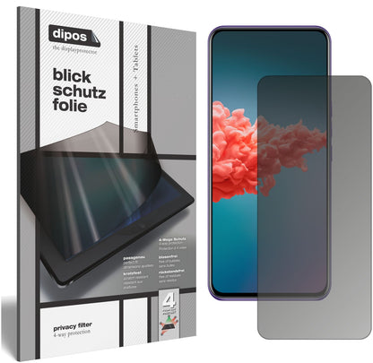 Blickschutzfolie von dipos passend für ZTE A20 5G, präziser Zuschnitt und blasenfrei montiert