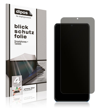 Blickschutzfolie von dipos passend für ZTE Blade A72, präziser Zuschnitt und blasenfrei montiert