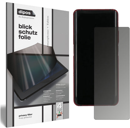 Blickschutzfolie von dipos passend für ZTE nubia Z20, präziser Zuschnitt und blasenfrei montiert