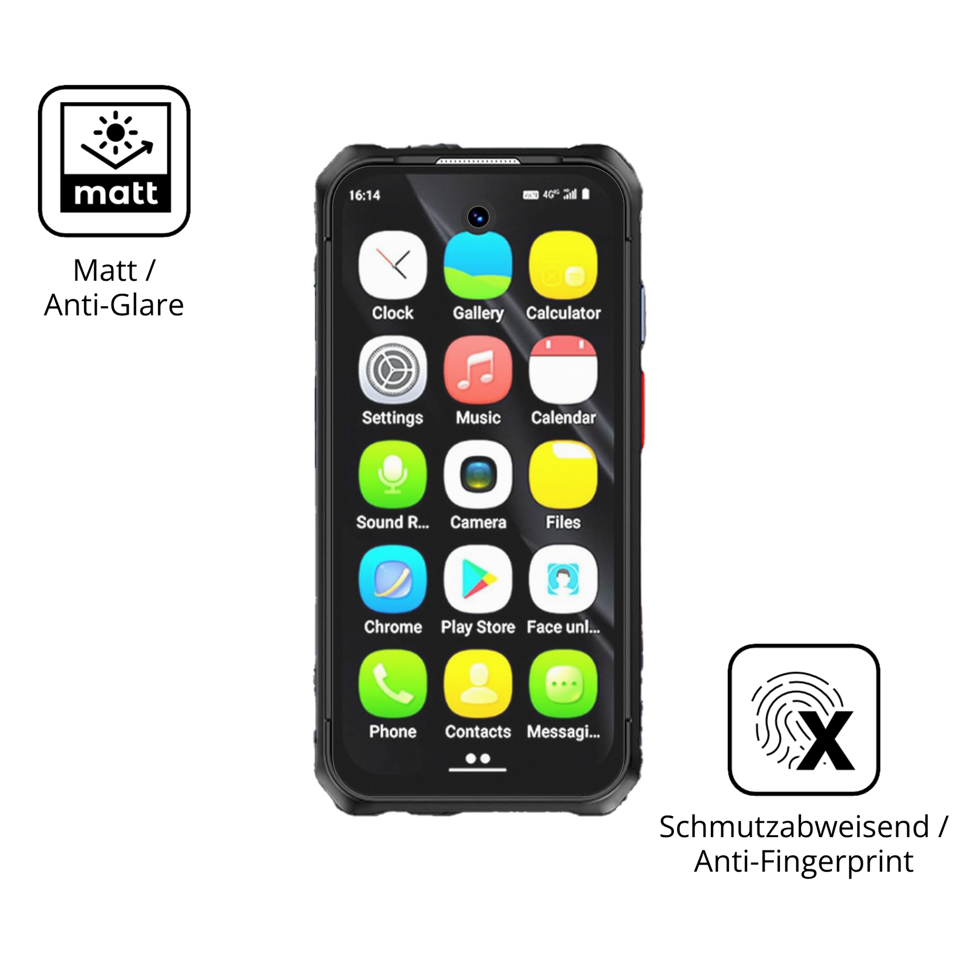 9H Hartbeschichtete, flexible Folie passend zugeschnitten für BLKE Max Mini-Smartphone 3.7 Zoll
