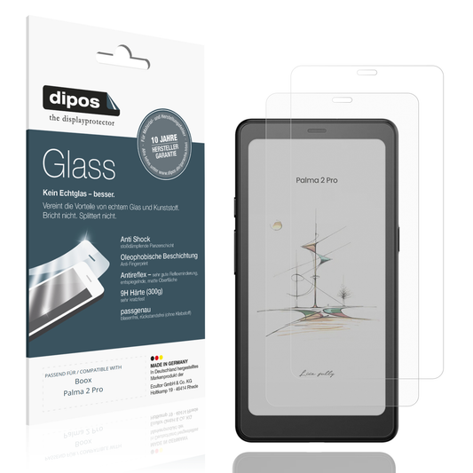 Matte Displayschutzfolie von dipos passend für booxpalma 2 pro, 9H kratzfest und blasenfrei montiert
