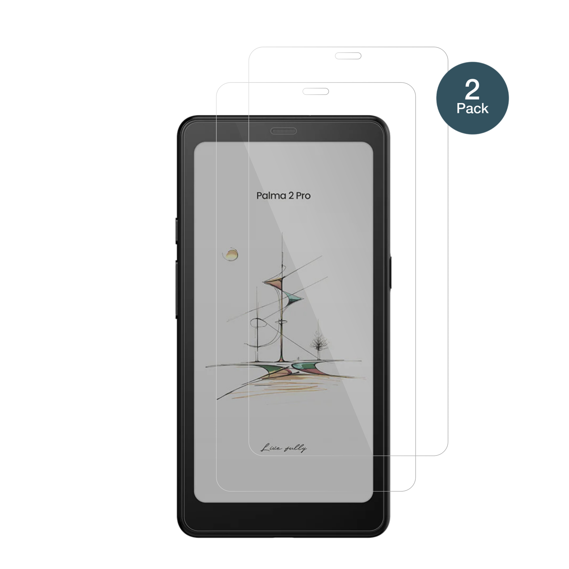 booxpalma 2 pro mit aufgebrachter dipos Flex Schutzfolie, glasklare Darstellung ohne Einschränkungen