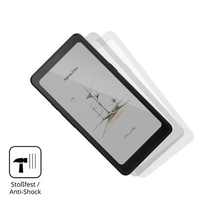 Schutz gegen Kratzer auf dem booxpalma 2 pro Glas durch Schlüssel, Stöße gegen die Tischkante oder Stürze