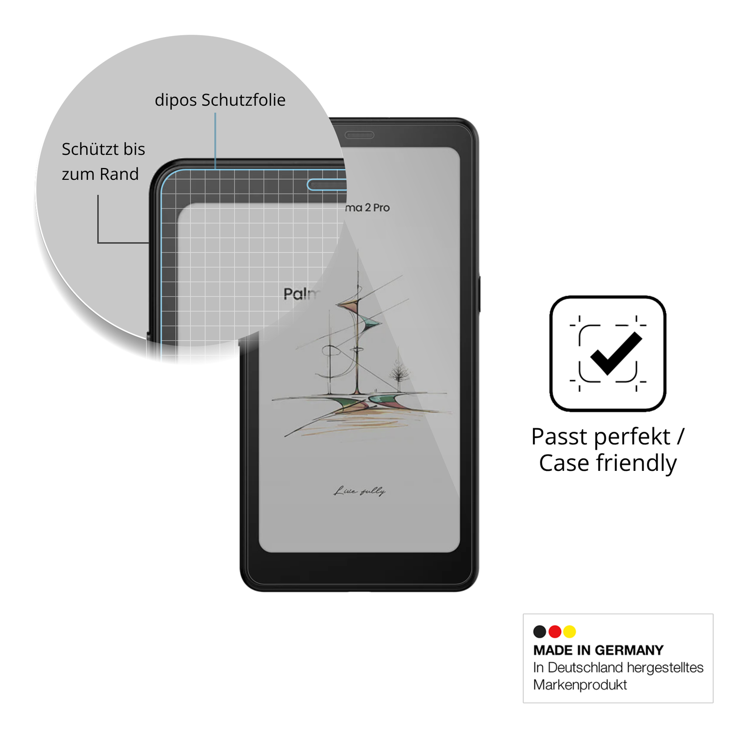 Besonders flexibler Displayschutz mit Anti-Shock-Schicht im Materialmix