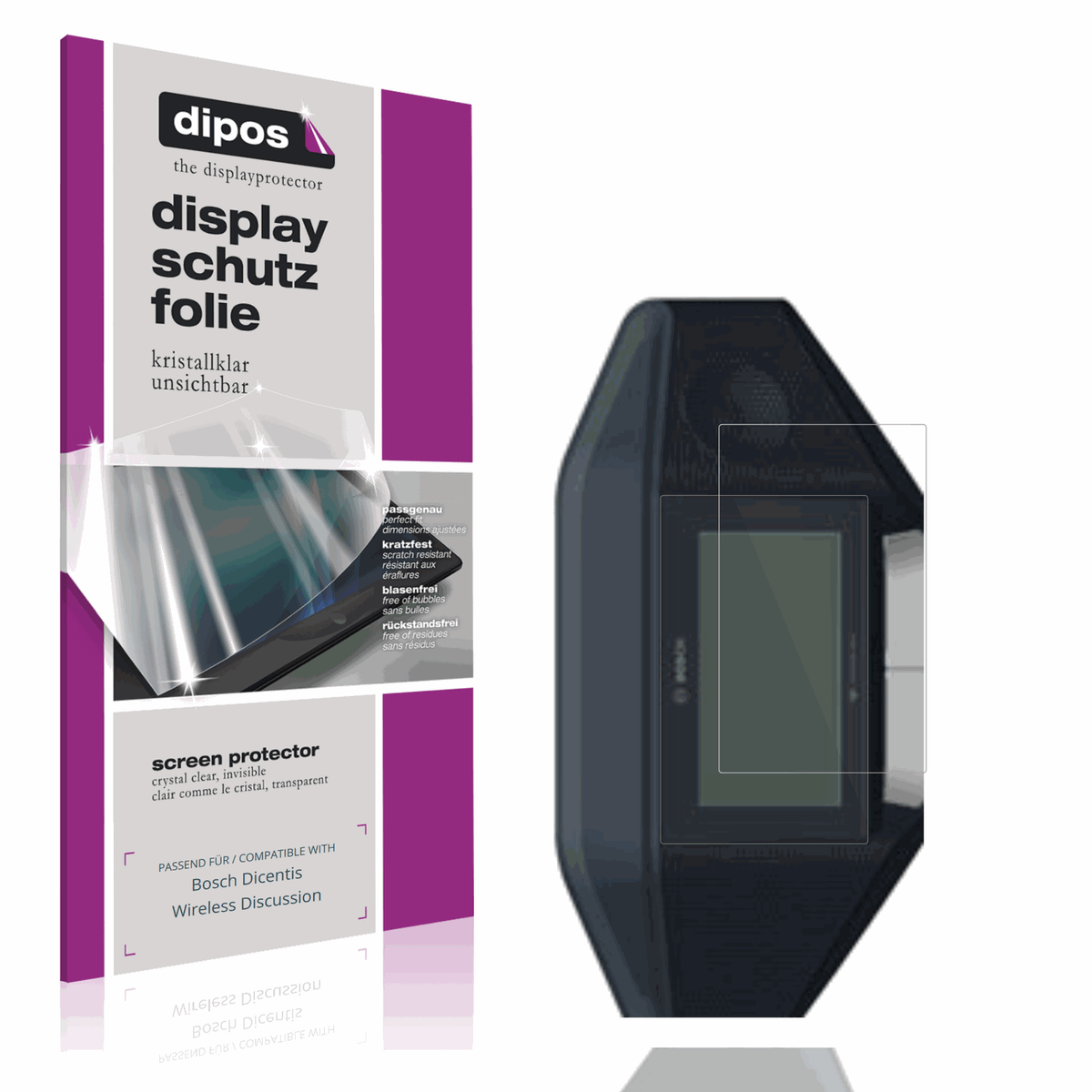 2x Screen Protector for Bosch Dicentis Wireless Discussion Protection Crystal