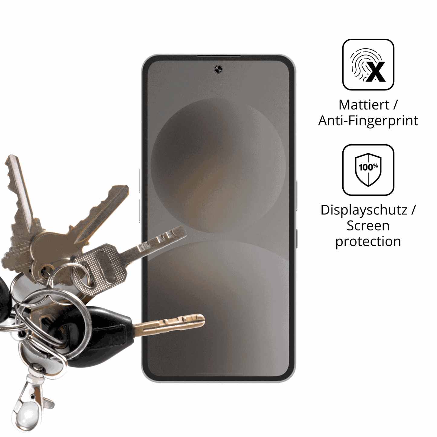 dipos Displayschutz für Brain Natural AI Phone BGX5, mattierte Oberfläche, Blickschutzfilter und perfekter Passform