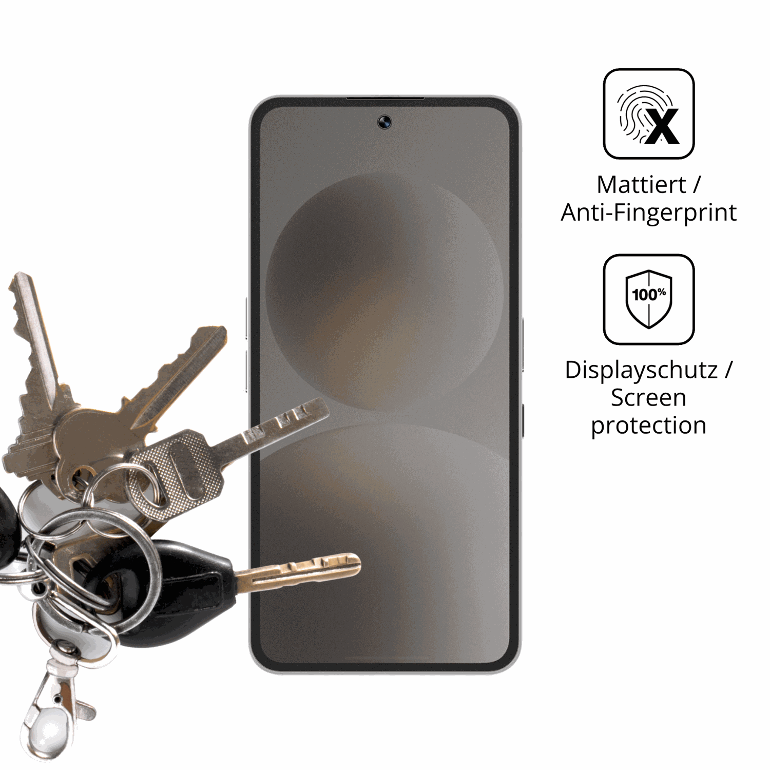 dipos Displayschutz für Brain Natural AI Phone BGX5, mattierte Oberfläche, Blickschutzfilter und perfekter Passform
