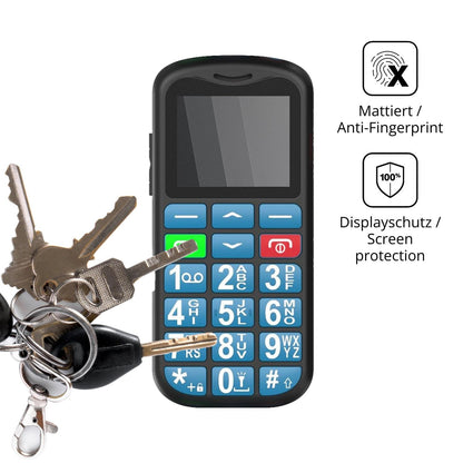 dipos Displayschutz für Bravonetix Seniorenhandy, mattierte Oberfläche, Blickschutzfilter und perfekter Passform