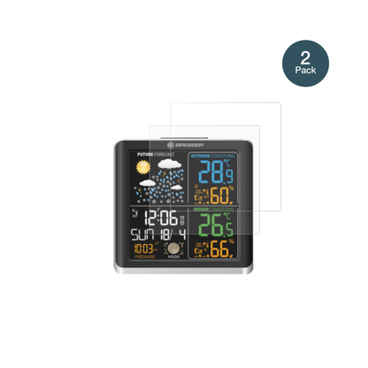 BresserClimaTemp Digital mit aufgebrachter dipos Panzerfolie, die lästige Fingerabdrücke minimiert
