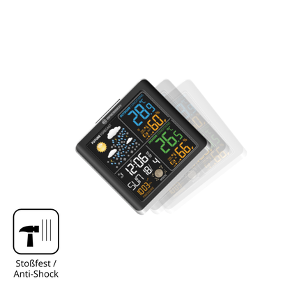 Schutz gegen Kratzer auf dem Bresser ClimaTemp Digital Glas durch Schlüssel, Stöße gegen die Tischkante oder Stürze