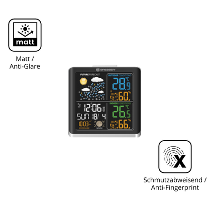 9H Hartbeschichtete, flexible Folie passend zugeschnitten für Bresser ClimaTemp Digital