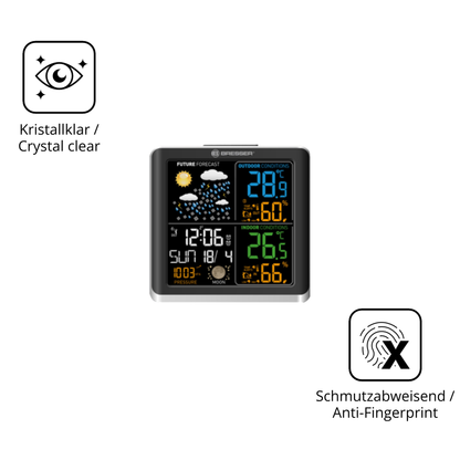Flexible TPU-Folie passend zugeschnitten für Bresser ClimaTemp Digital, vollständige Abdeckung