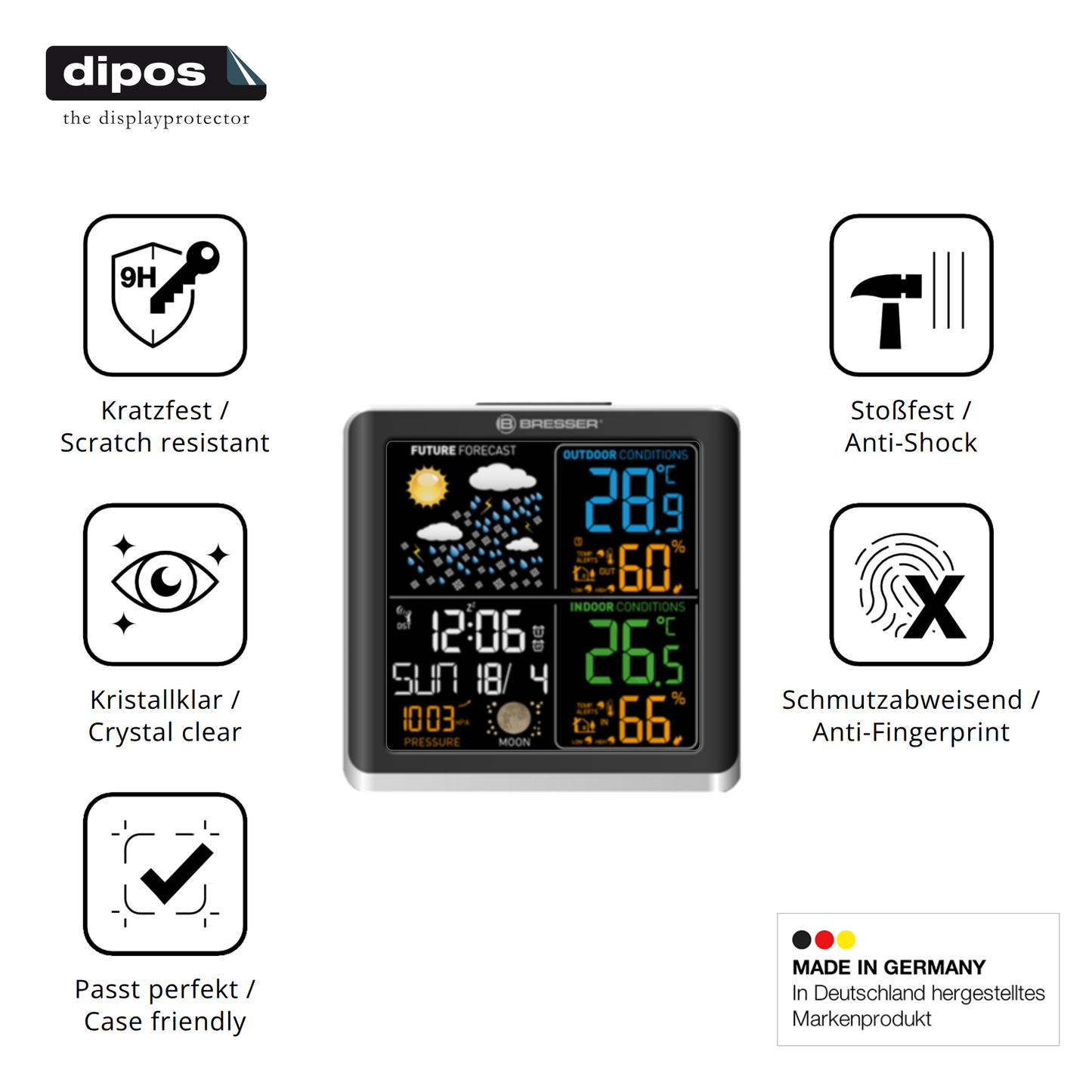 Displayschutz hergestellt in Deutschland, höchste Qualität made in Germany