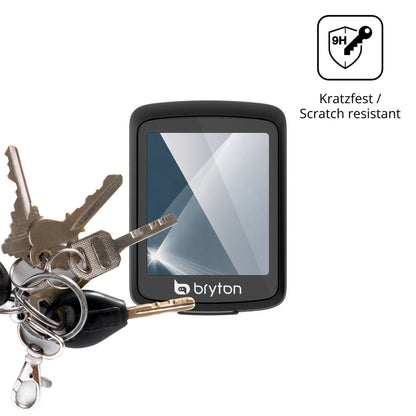 dipos Displayschutz für Bryton Go, transparente Oberfläche, perfekte Passform auch für die Rundungen