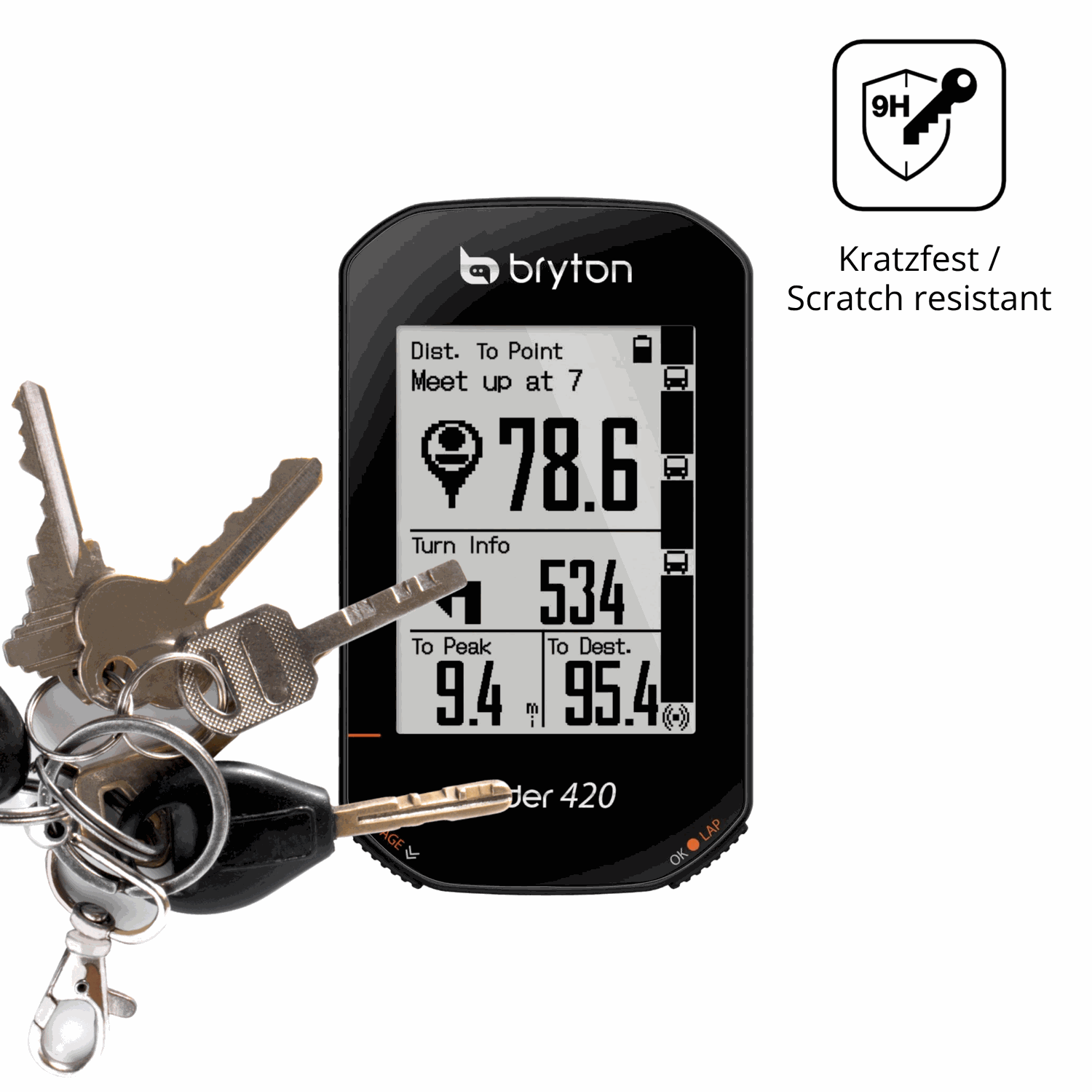 dipos Displayschutz für Bryton Rider 420, transparente Oberfläche, perfekte Passform auch für die Rundungen