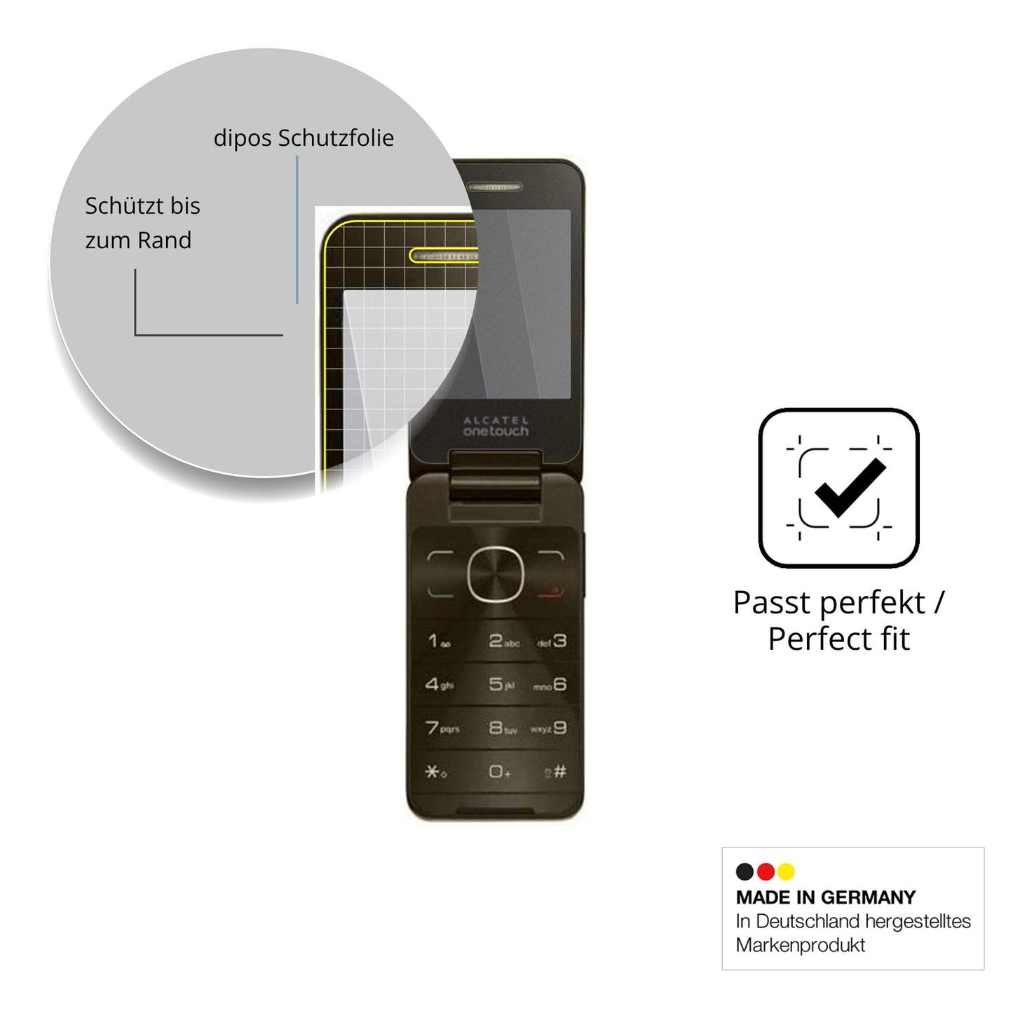 Schutz gegen Kratzer auf dem Alcatel 2012 Chocolate Glas durch Schlüssel oder Ähnliches