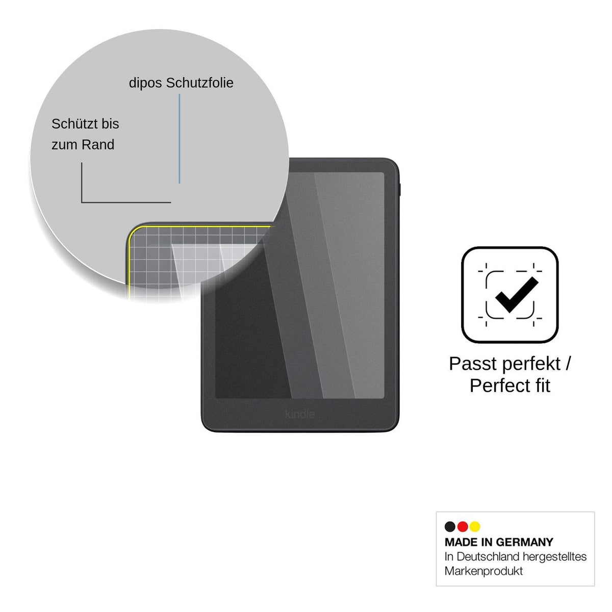 Screen Protector for Amazon Kindle Colorsoft 2026 Privacy Filter 4-Way Protection dipos