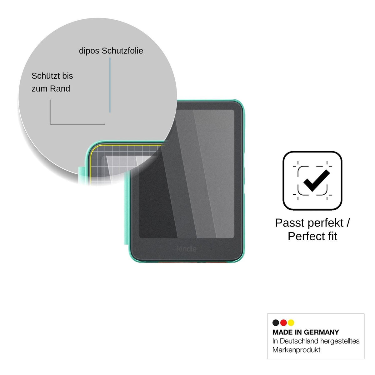 Screen Protector for Amazon Kindle Colorsoft Kids 2026 Privacy Filter 4-Way Protection dipos